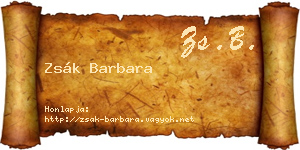 Zsák Barbara névjegykártya